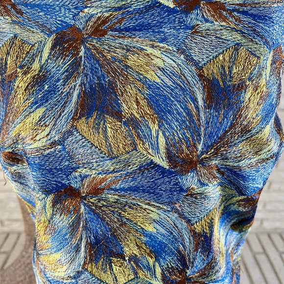 Sam Edelman Embroidered Crop Top Festival Blue NWT - Picture 6 of 10